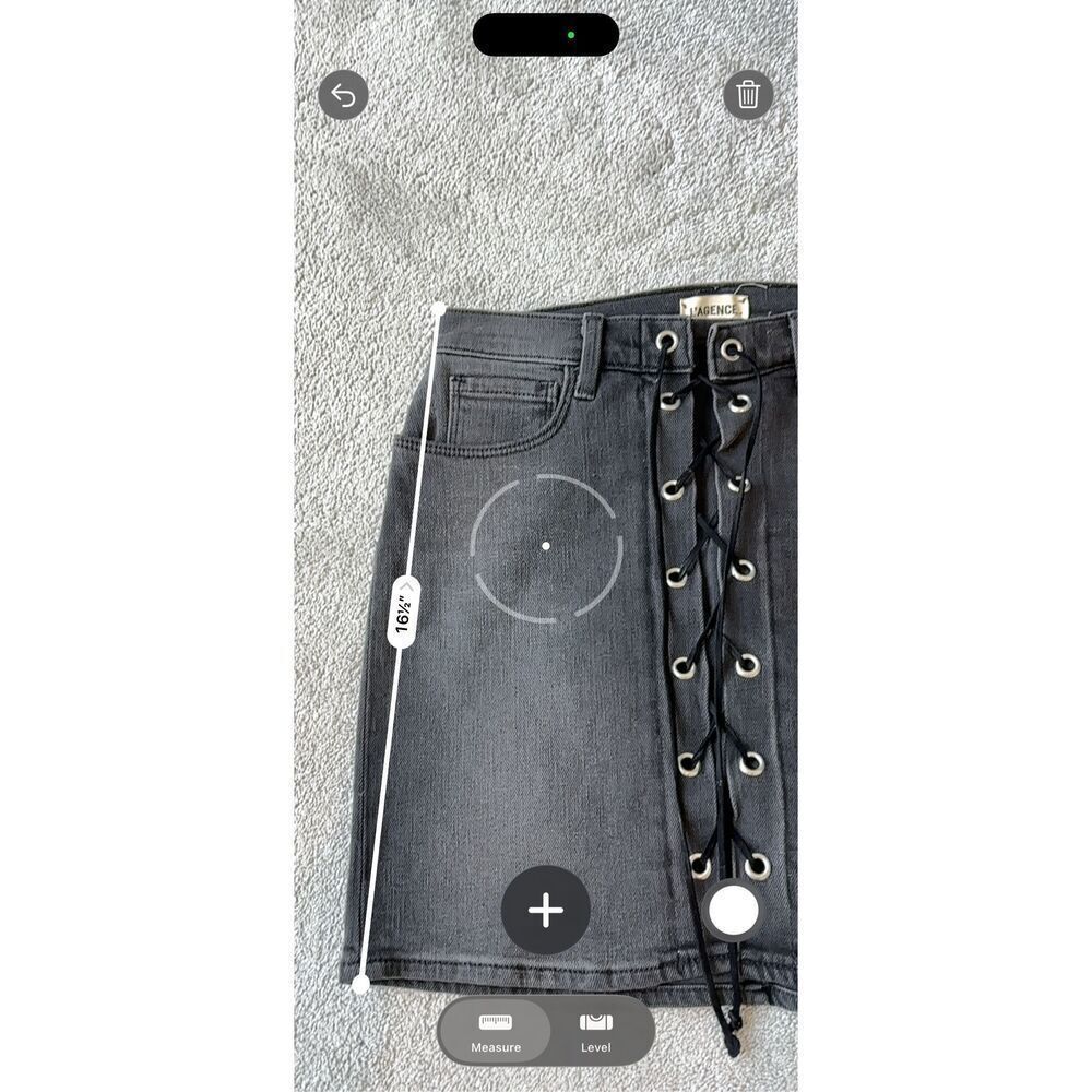 NWOT L'Agence Portia high-rise lace-up denim mini skirt, Sz 25, $285 F44 - Picture 7 of 8